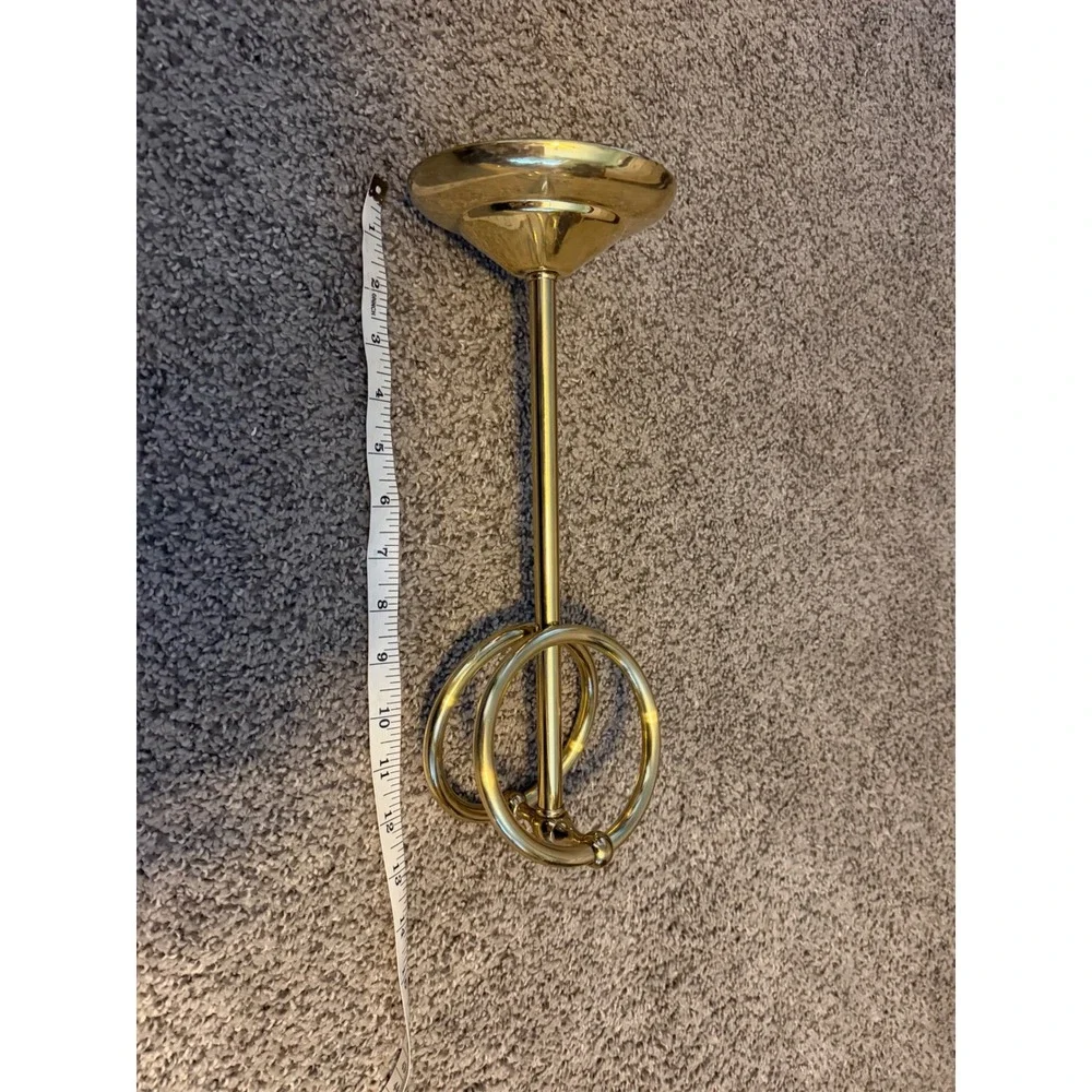 Vintage Brass Countertop Fingertip Towel Holder Double Ring Guest Towel Stand